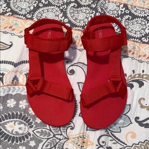 Red Strappy Sandals